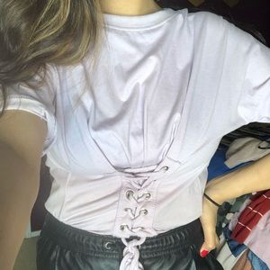 LAVENDER Top with String Detail